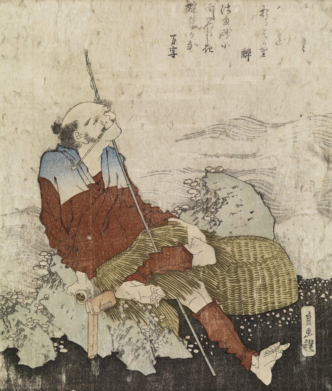 Old Fisherman Smoking his Pipe, c.1835 by Katsushika Hokusai