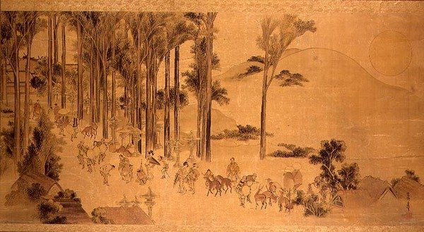 Pilgrims at the Kasuga Shrine by Katsushika Hokusai