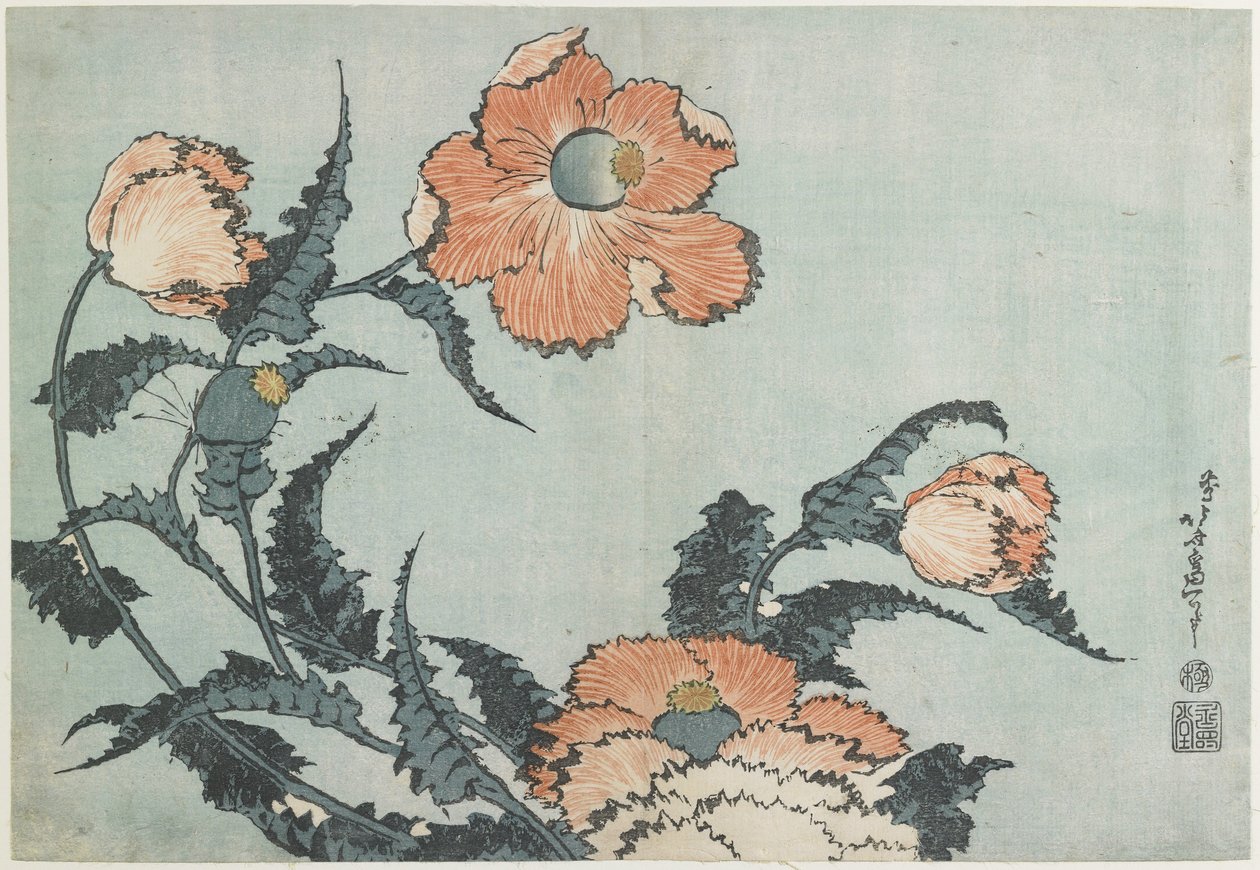 Poppies, c. 1832 by Katsushika Hokusai