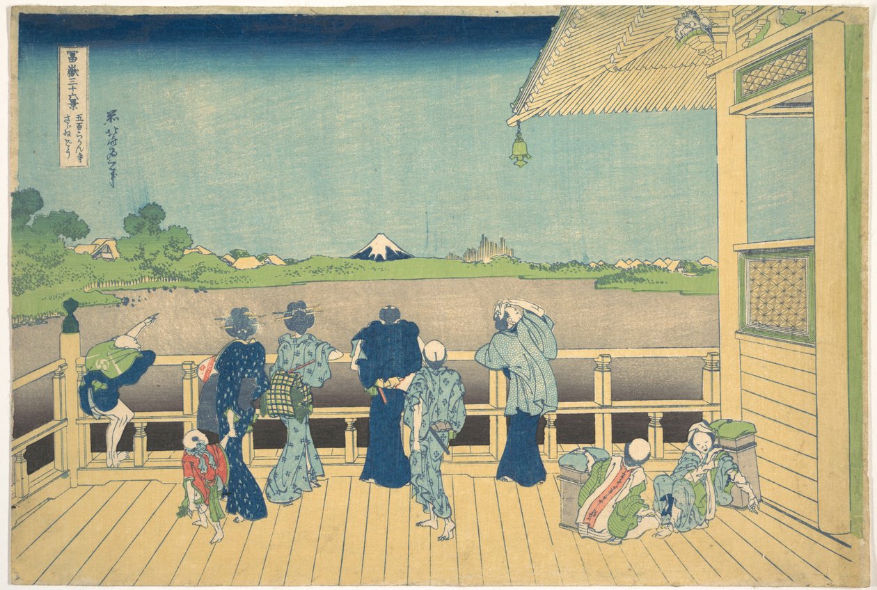 Sazai Hall at the Temple of the Five Hundred Arhats, from the series Thirty-six Views of Mount Fuji by Katsushika Hokusai