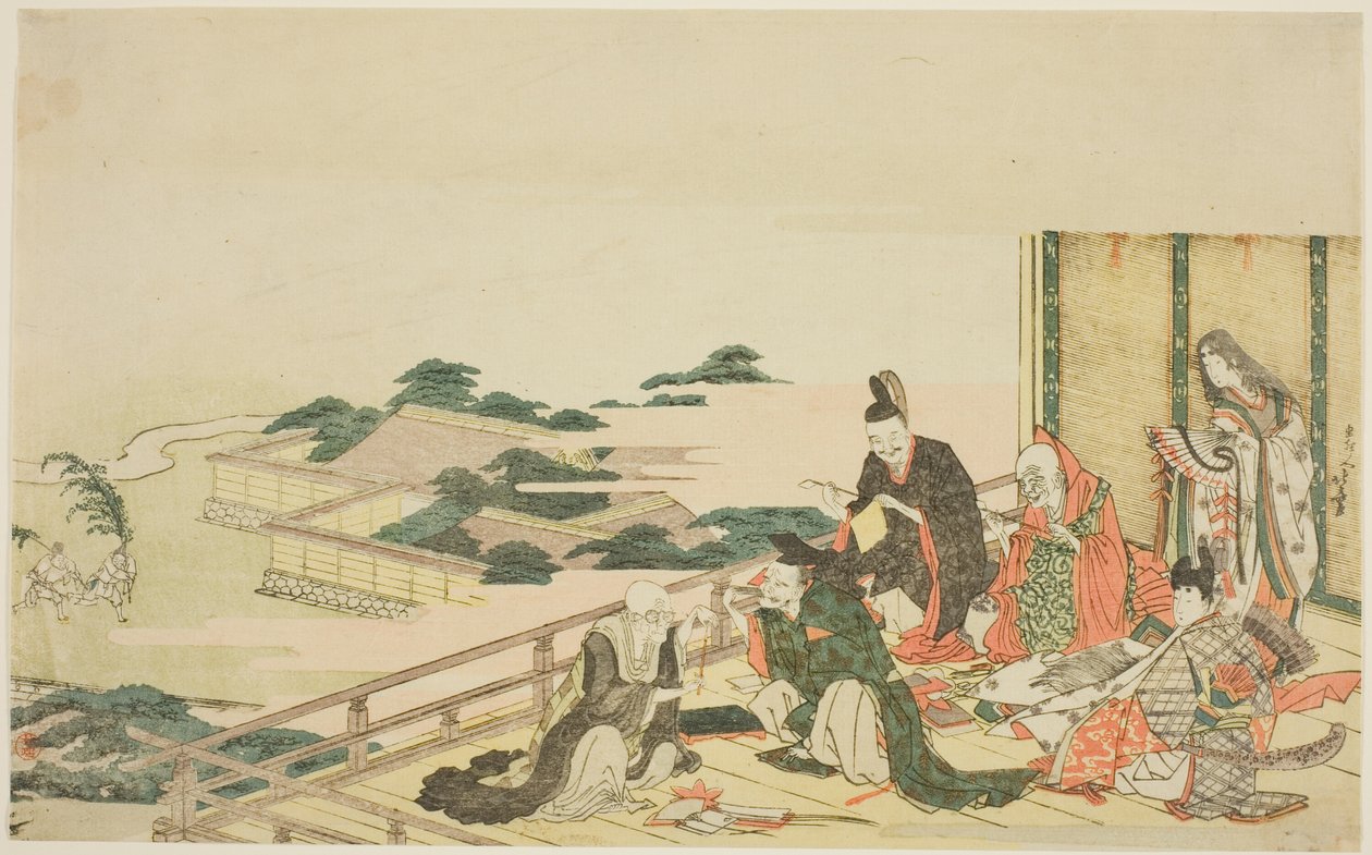 Six Immortal Poets Preparing for the Tanabata Festival by Katsushika Hokusai