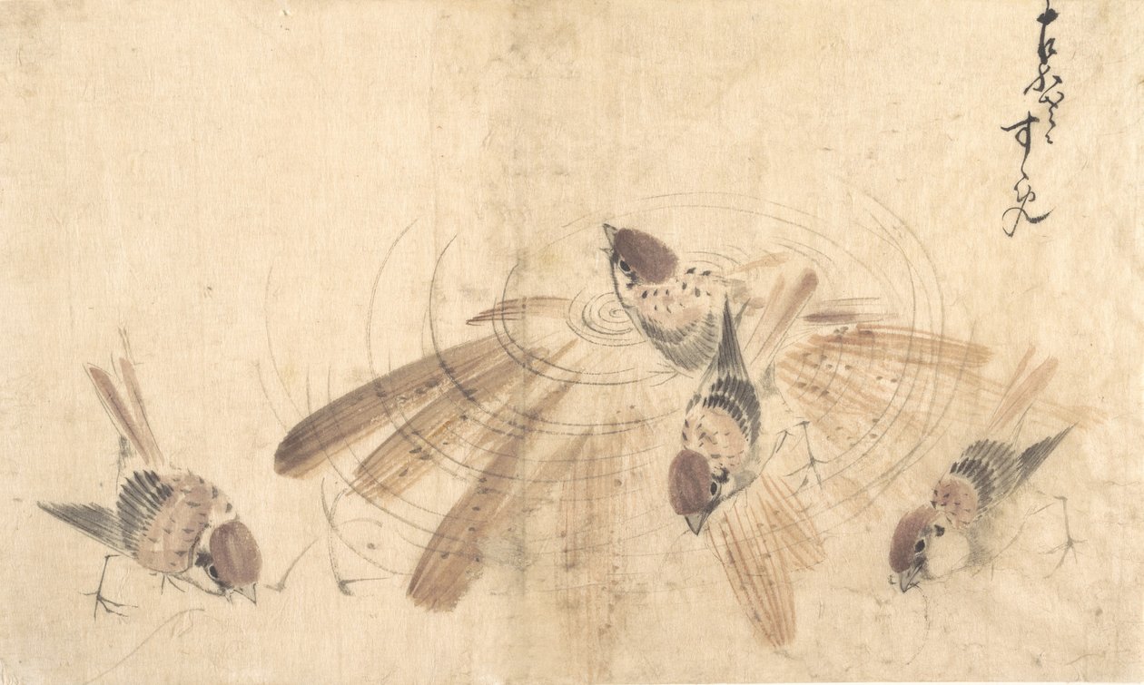 Sparrows, ca. 1825 by Katsushika Hokusai