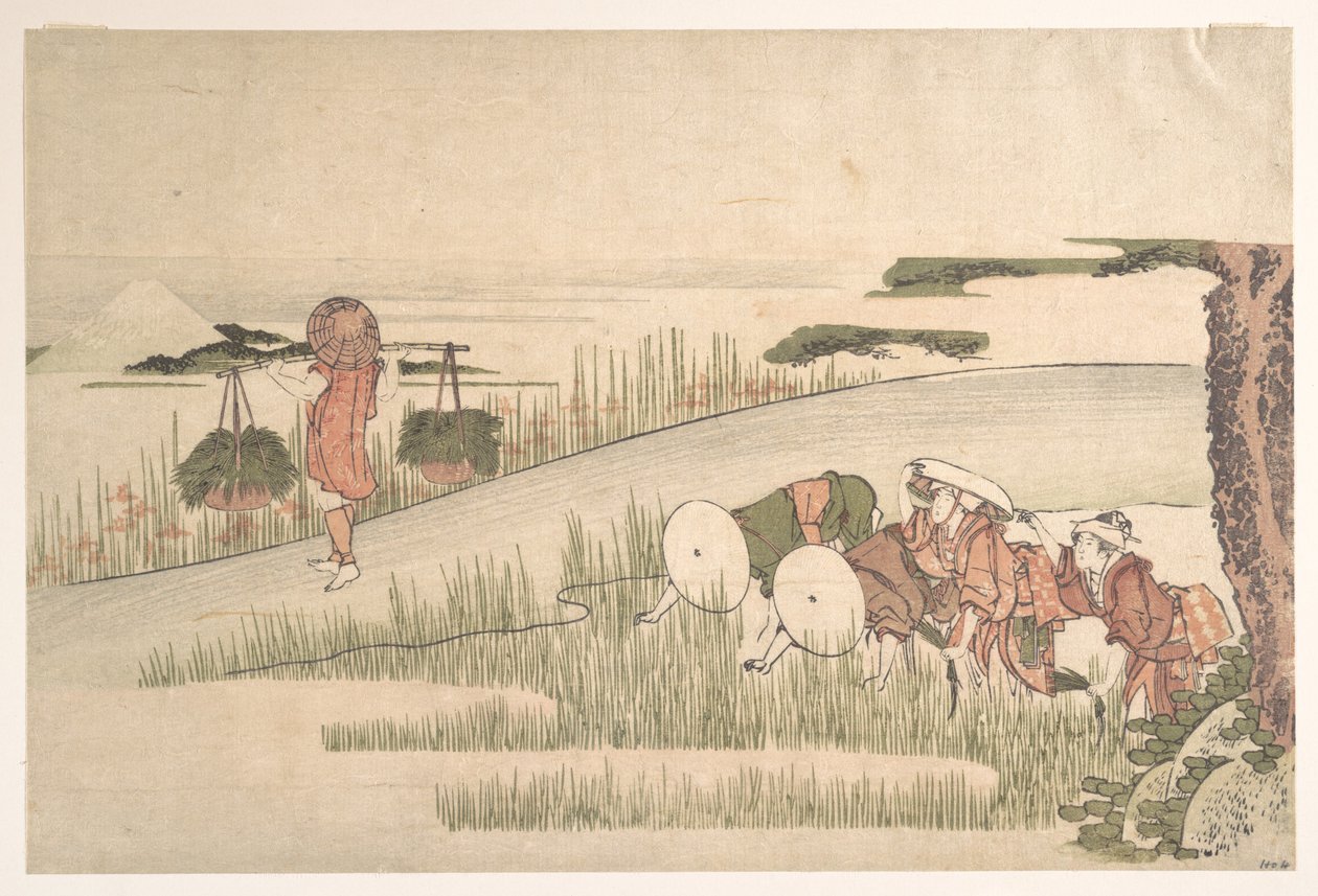 Spring in the Rice Fields by Katsushika Hokusai