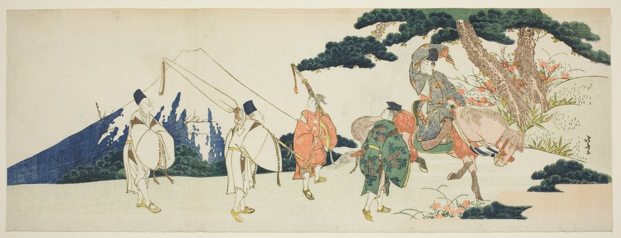 The Eastern Journey of the Celebrated Poet Ariwara no Narihira by Katsushika Hokusai