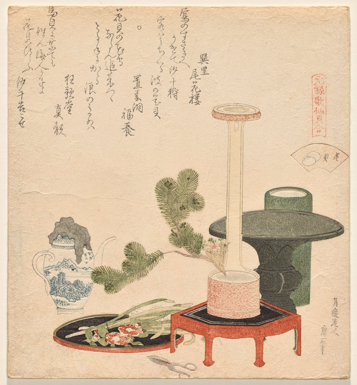The Flower Shells, from the series Genroku Poem-Shell Matching Game by Katsushika Hokusai