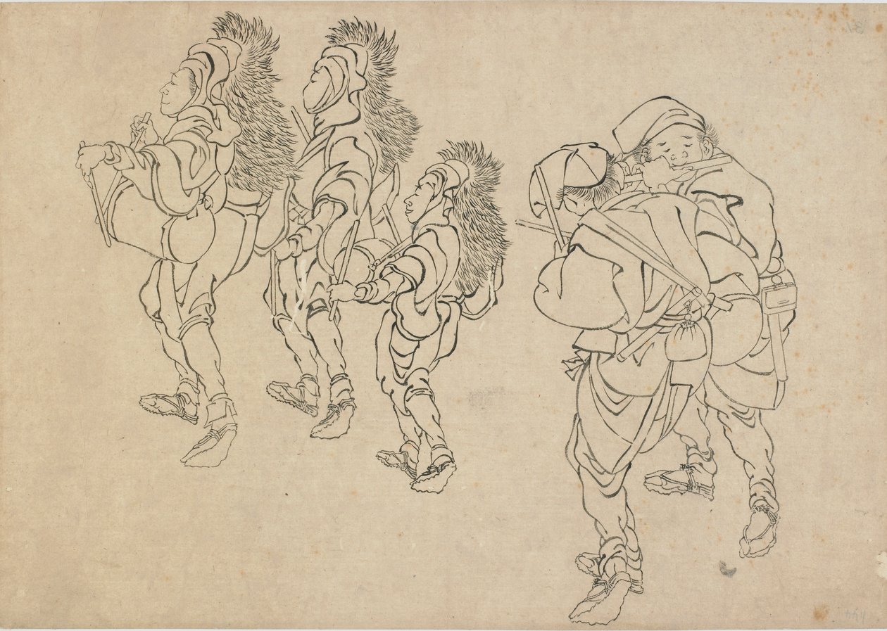 The Lion Dance by Katsushika Hokusai