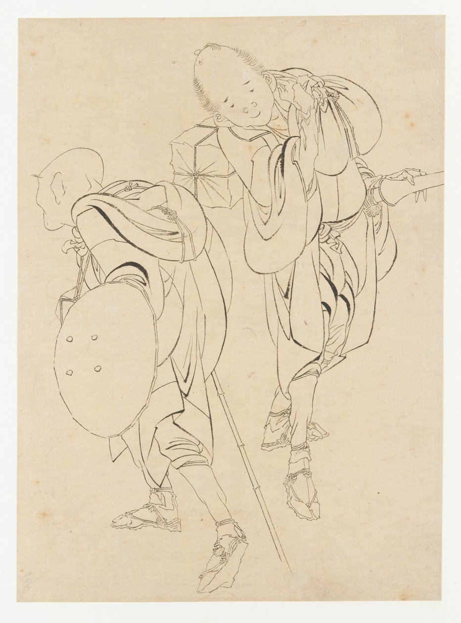 Travelers, late 18th-early 19th century by Katsushika Hokusai
