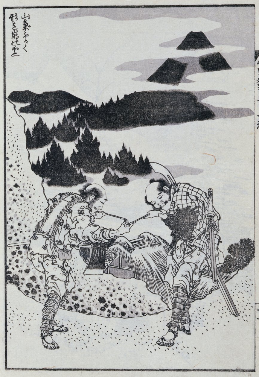 Two men, from a Manga by Katsushika Hokusai