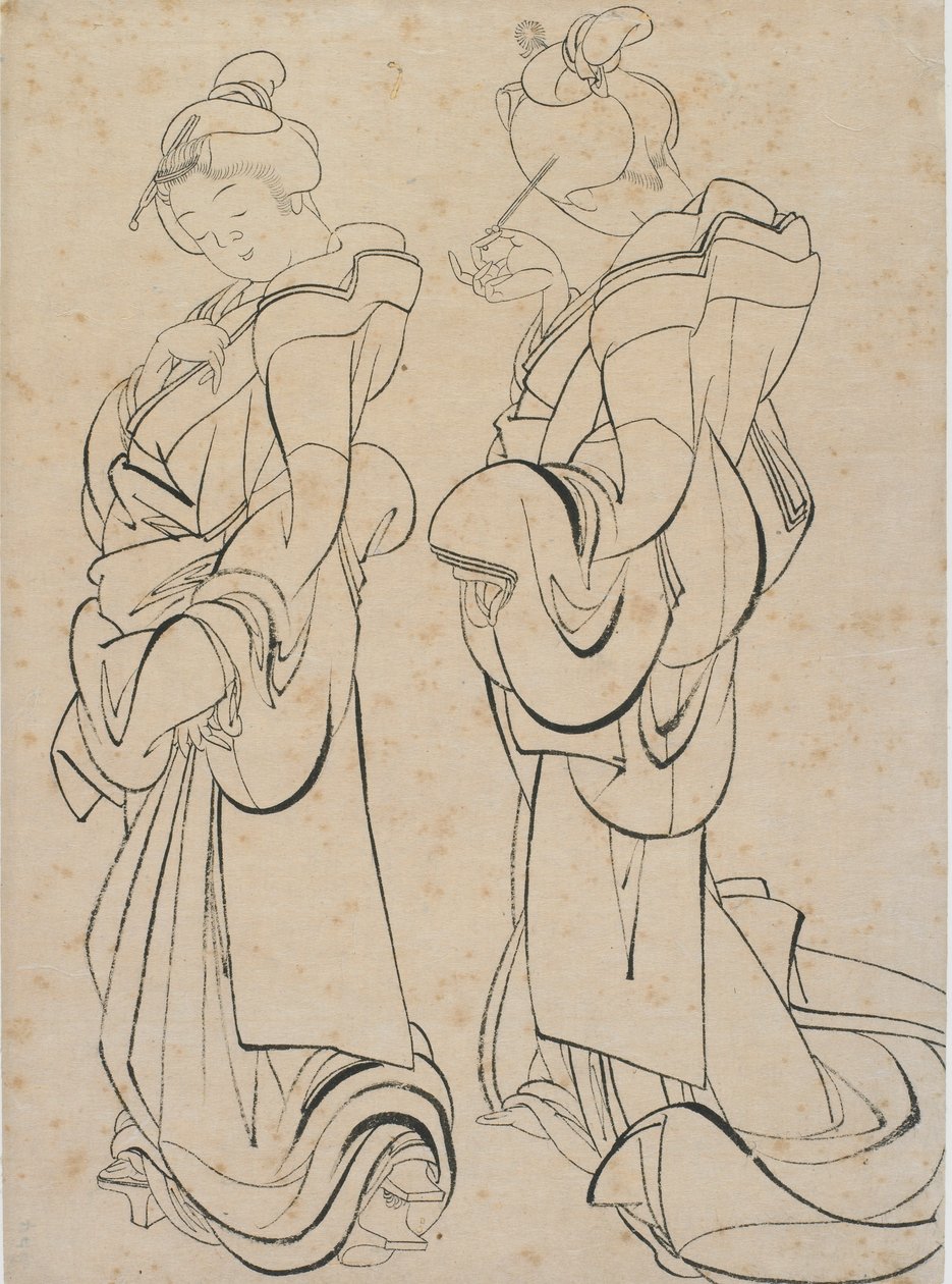 Two Women by Katsushika Hokusai