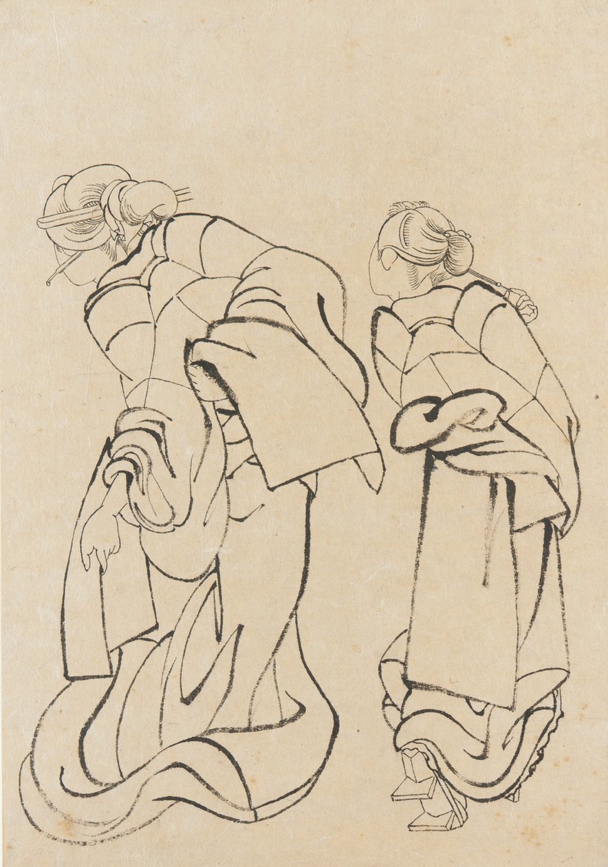 Two women, late 18th-early 19th century by Katsushika Hokusai