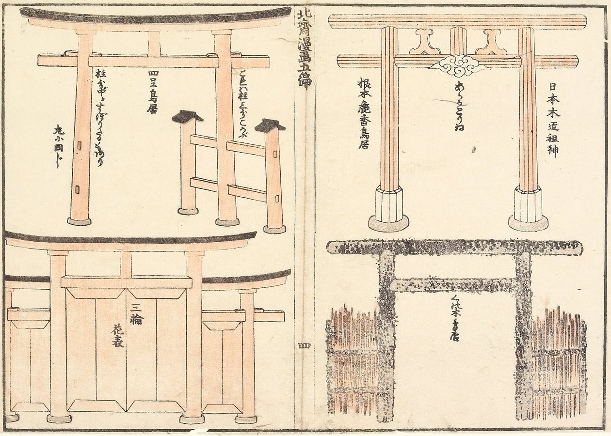 Various Types of Torii Arch by Katsushika Hokusai