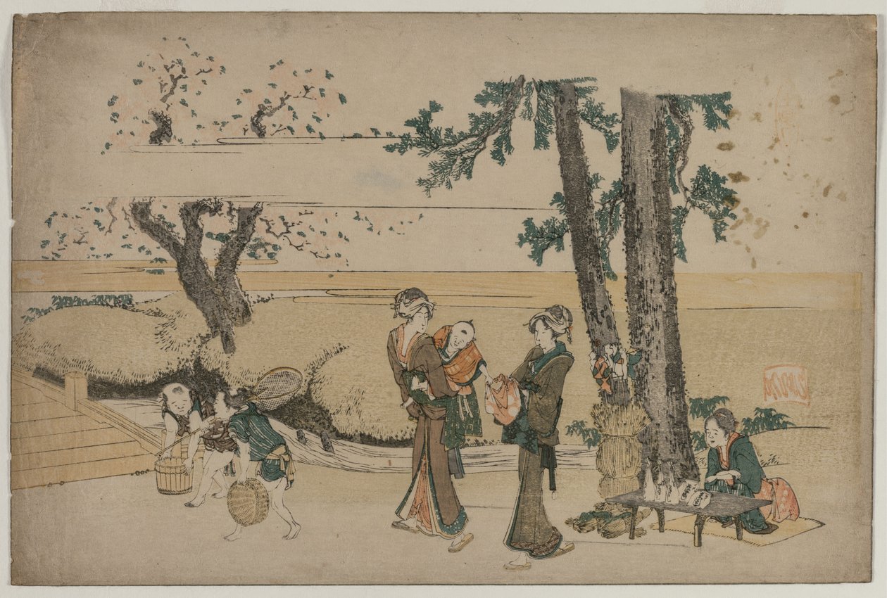 Woman Passing a Roadside Shop Near Oji, Early 1800s by Katsushika Hokusai