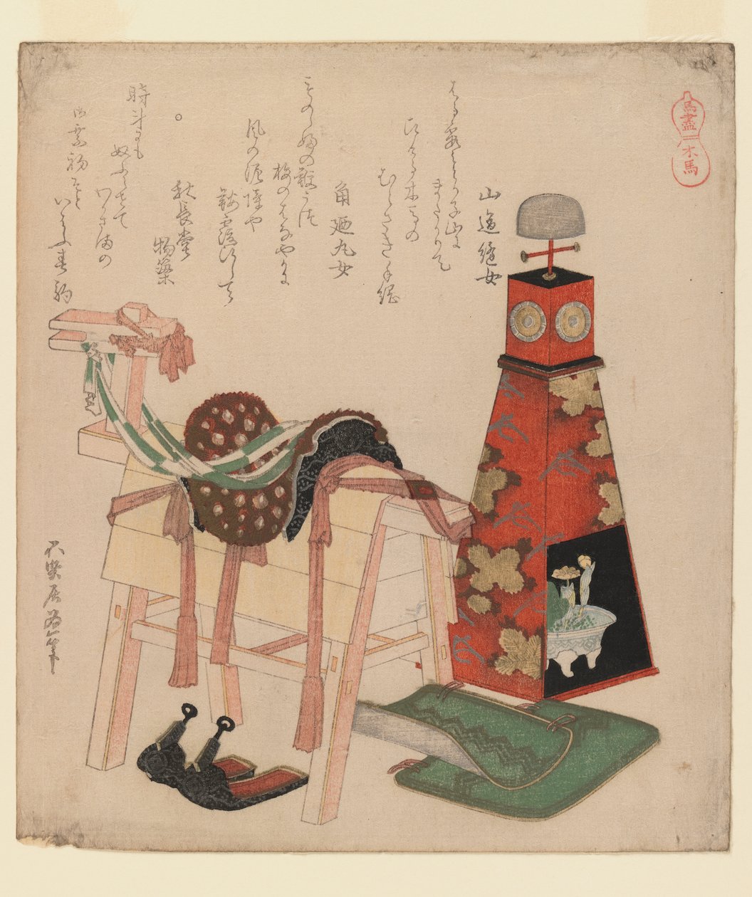 Wooden Horse, from the series Horses by Katsushika Hokusai