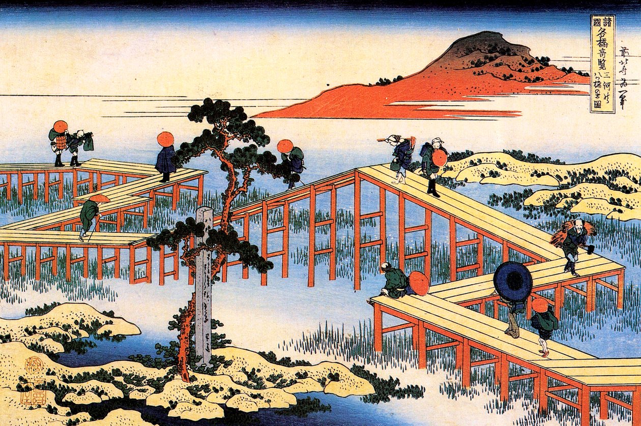 Yatsuhashi in Mikawa Province, c1835 by Katsushika Hokusai