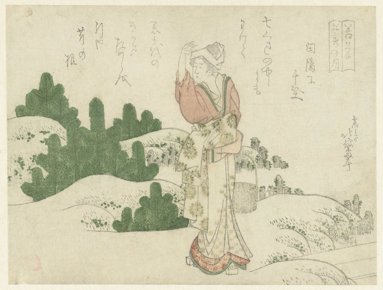 A Woman Among Young Pines by Katsushika Hokutai