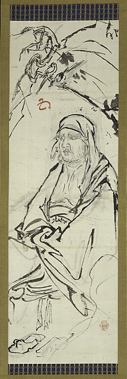 Daruma (Bodhidharma), one of six sketches by Kawanabe Kyosai