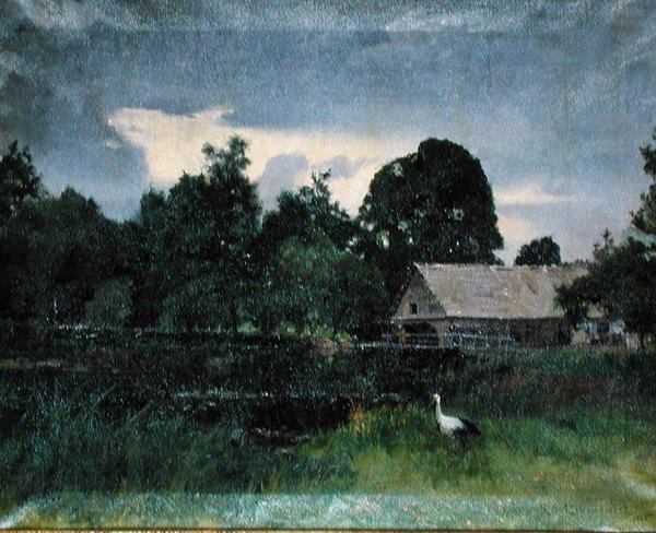 Landscape with a Stork by Kazimierz Alchimowicz