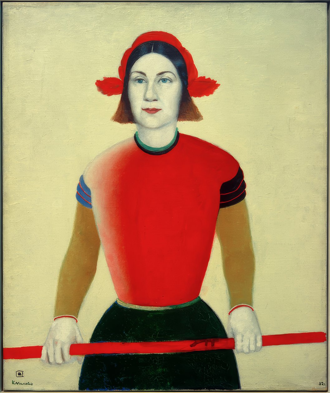 Girl with Red Staff by Kazimir Severinovich Malevich