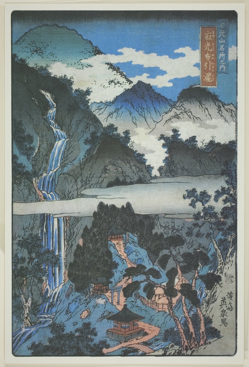 Nunobiki Falls at Jakko Shrine, from the series "Scenic Spots in the Mountains of Nikko" by Keisai Eisen