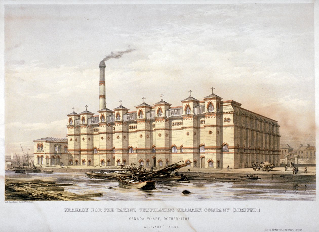 Granary on Canada Wharf, Rotherhithe, London by Kell Brothers