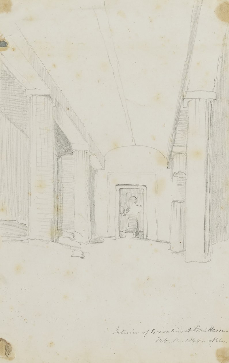 Interior of Excavations at Beni Hassan, Egypt by Kellogg, Miner Kilbourne