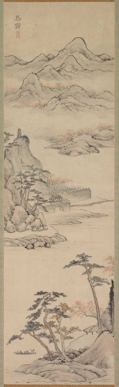 Landscape with Boaters, late 18th-early 19th century by Kenkado Kimura