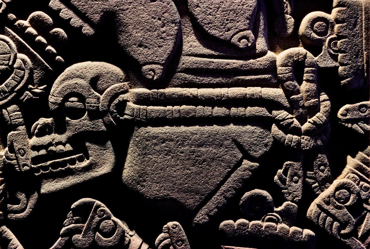 Great Temple of the Aztecs, Coyolxauqui, Templo Mayor, Mexico, 2010 by Kenneth Garrett