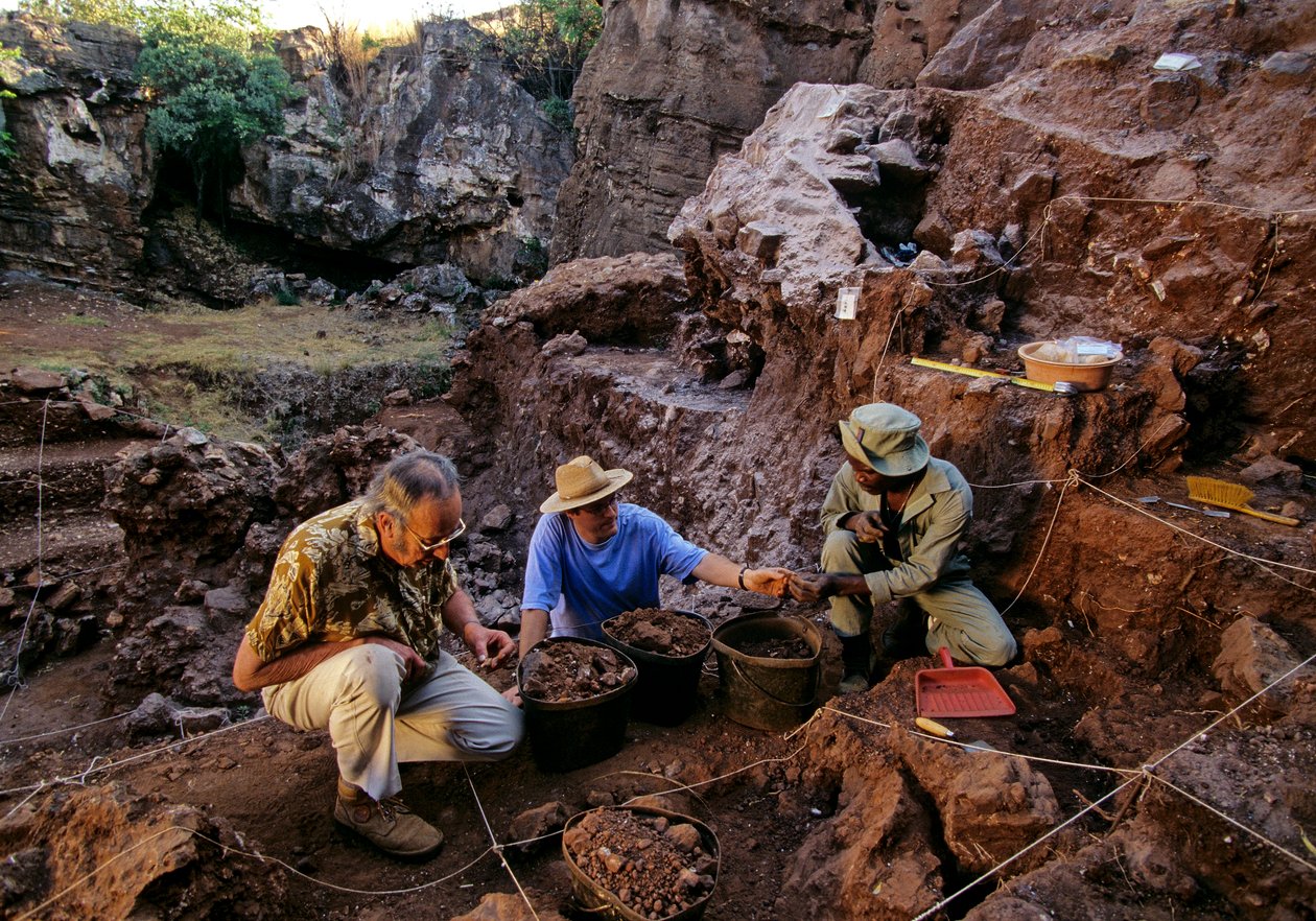 Drimolean Site, near Johannesburg, South Africa, 2 million year old hominid by Kenneth Garrett