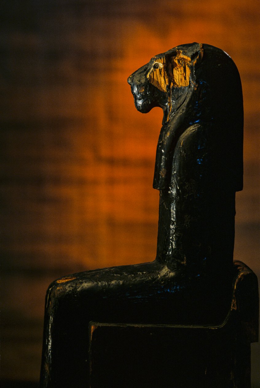 Leonine Goddess statue, Amenhotep II; Leonine Goddess; KV 35; Wood by Kenneth Garrett
