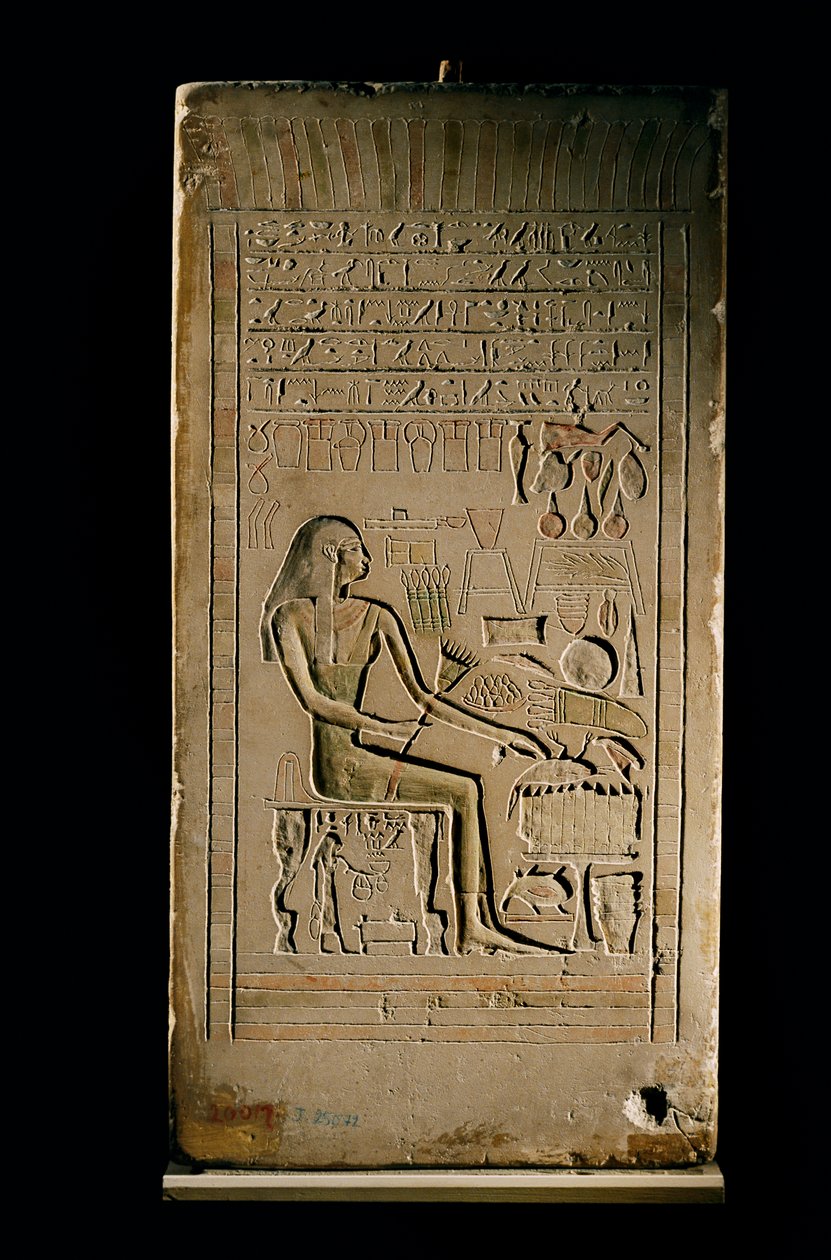 Limestone stela of Lady Senetities, Egyptian Museum, Cairo, 2002 (photo) by Kenneth Garrett