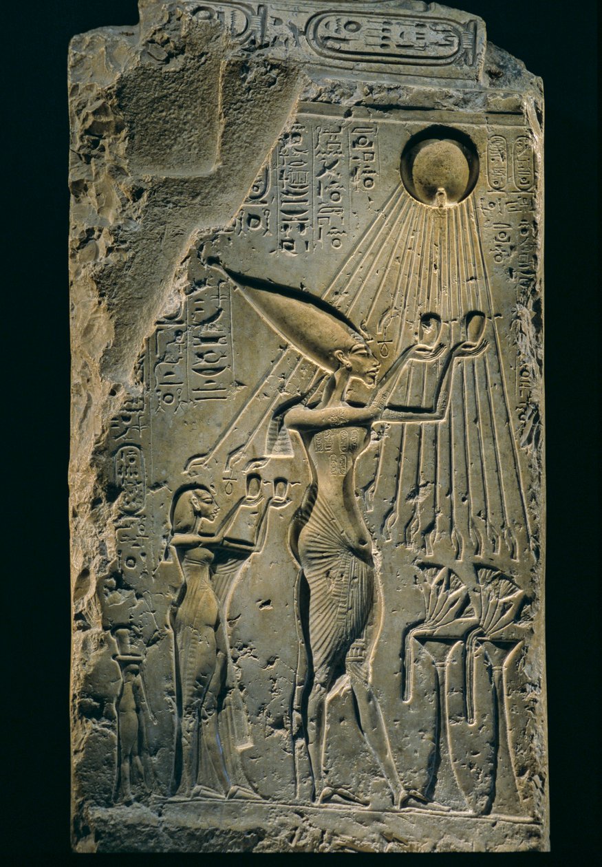 Relief of Akhenaten under Aten, balustrade, Amenhotep IV by Kenneth Garrett