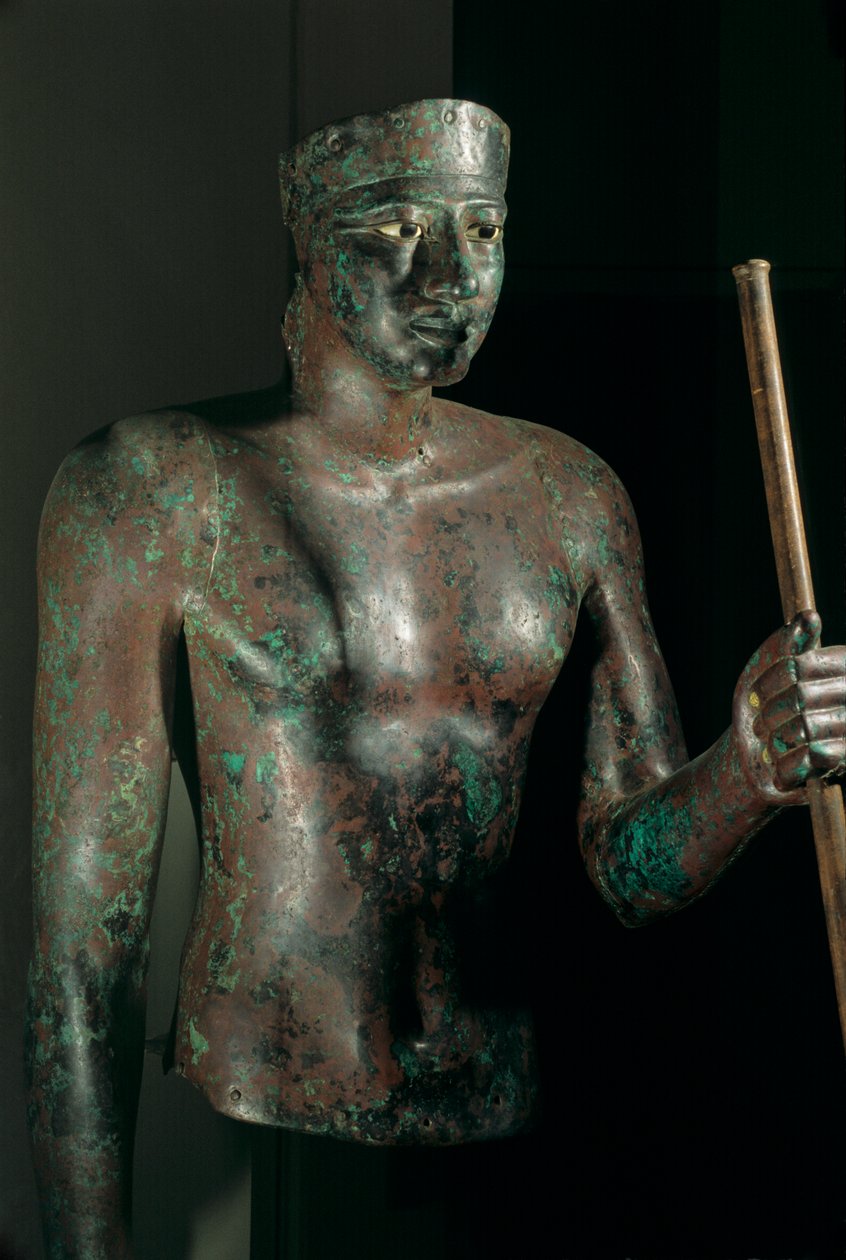 Statue of Pepi I, Copper with Inlaid Eyes of Limestone and Obsidian, from Temple of Herwer, 2002 by Kenneth Garrett