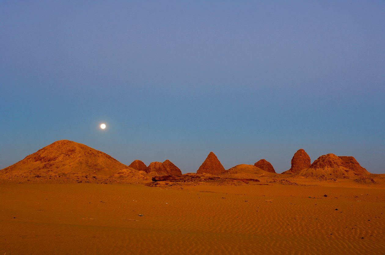 Taharka Pyramid, Aspelta Pyramid, 25th Dynasty Burial Ground, Nuri, Sudan, Nubia, 2007 (photo) by Kenneth Garrett