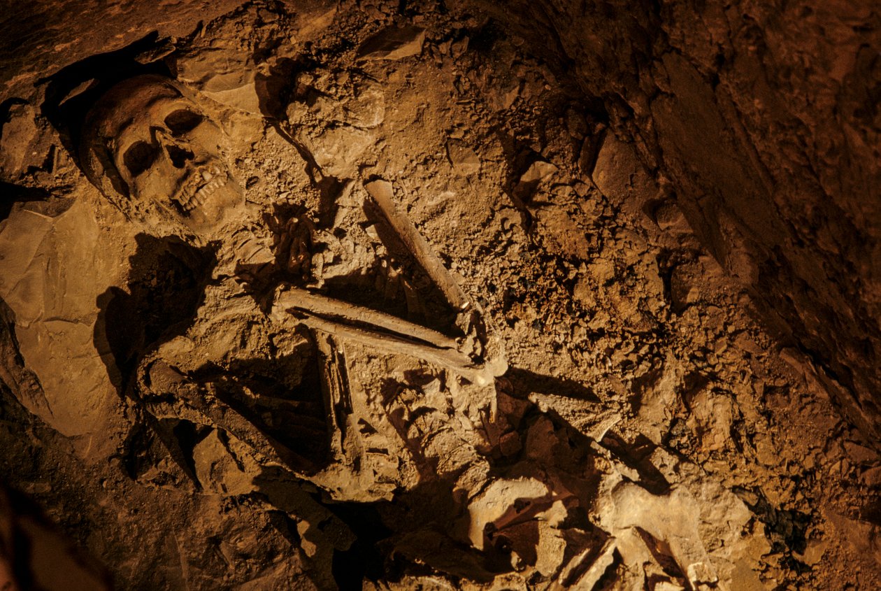 Valley of the Kings; Skeleton of an adult male found in chamber 2 of KV 5; Near Luxor; Egypt by Kenneth Garrett
