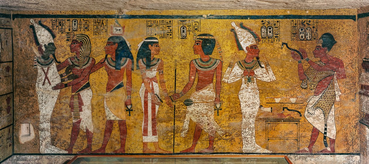 Wall painting in tomb of King Tutankhamun; Egypt; New Kingdom; Tutankhamun; Valley of the Kings by Kenneth Garrett