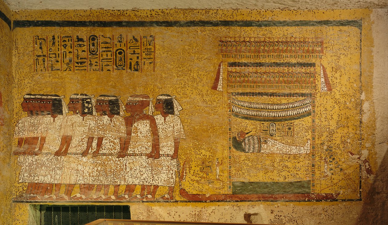 Wall Painting in Tomb of King Tutankhamun, Egypt, New Kingdom, Valley of the Kings, 2003 by Kenneth Garrett