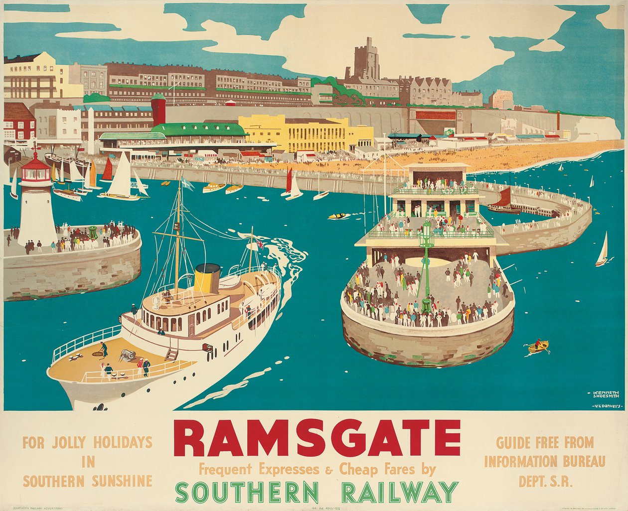 A Southern Railway poster advertising Ramsgate by Kenneth Shoesmith and Verney L. Danvers