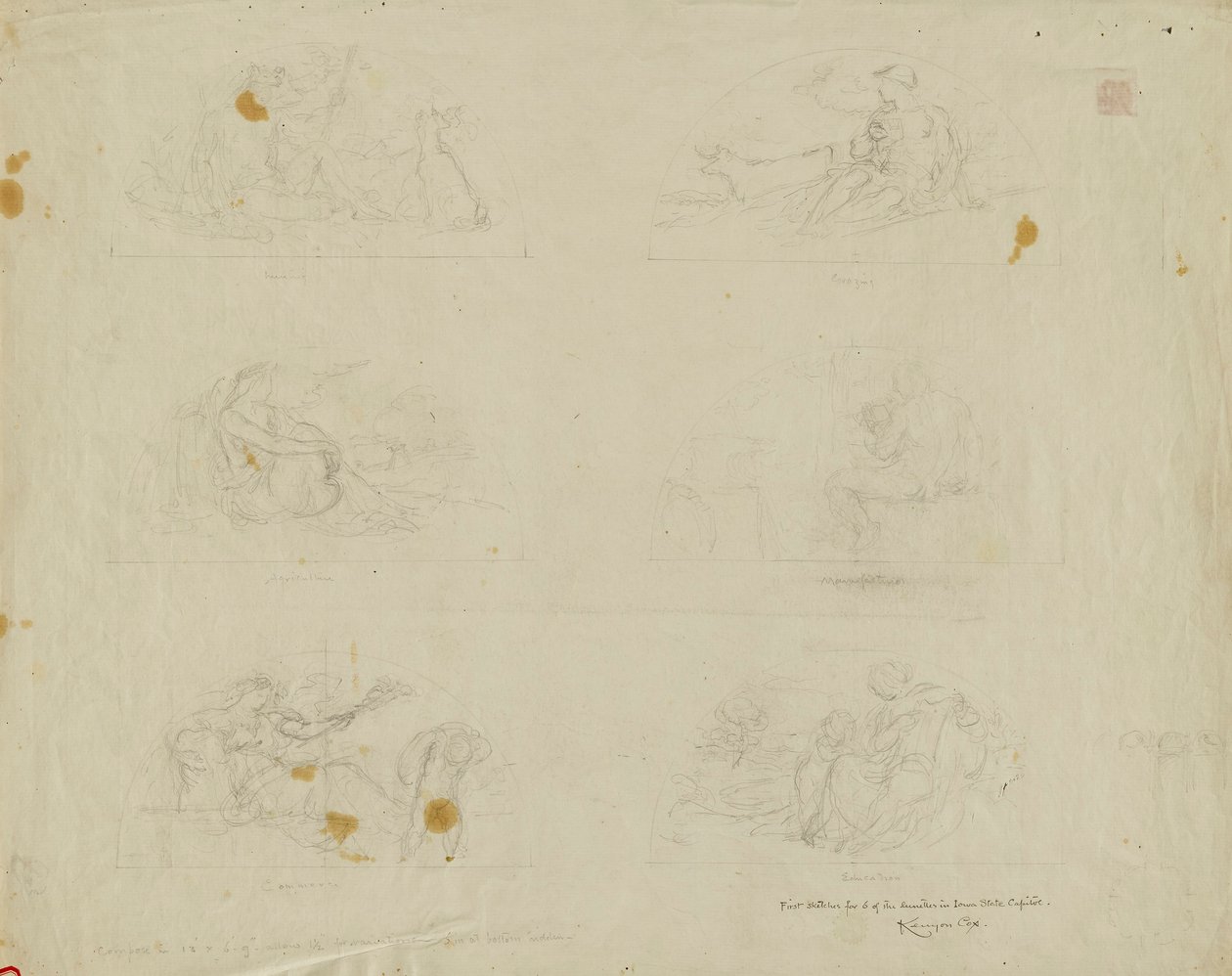 Study for Six Lunettes by Kenyon Cox