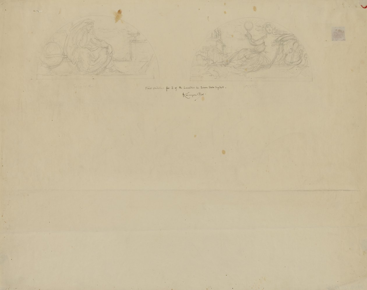 (Iowa State Capitol Rotunda) (study for Two Lunettes) by Kenyon Cox