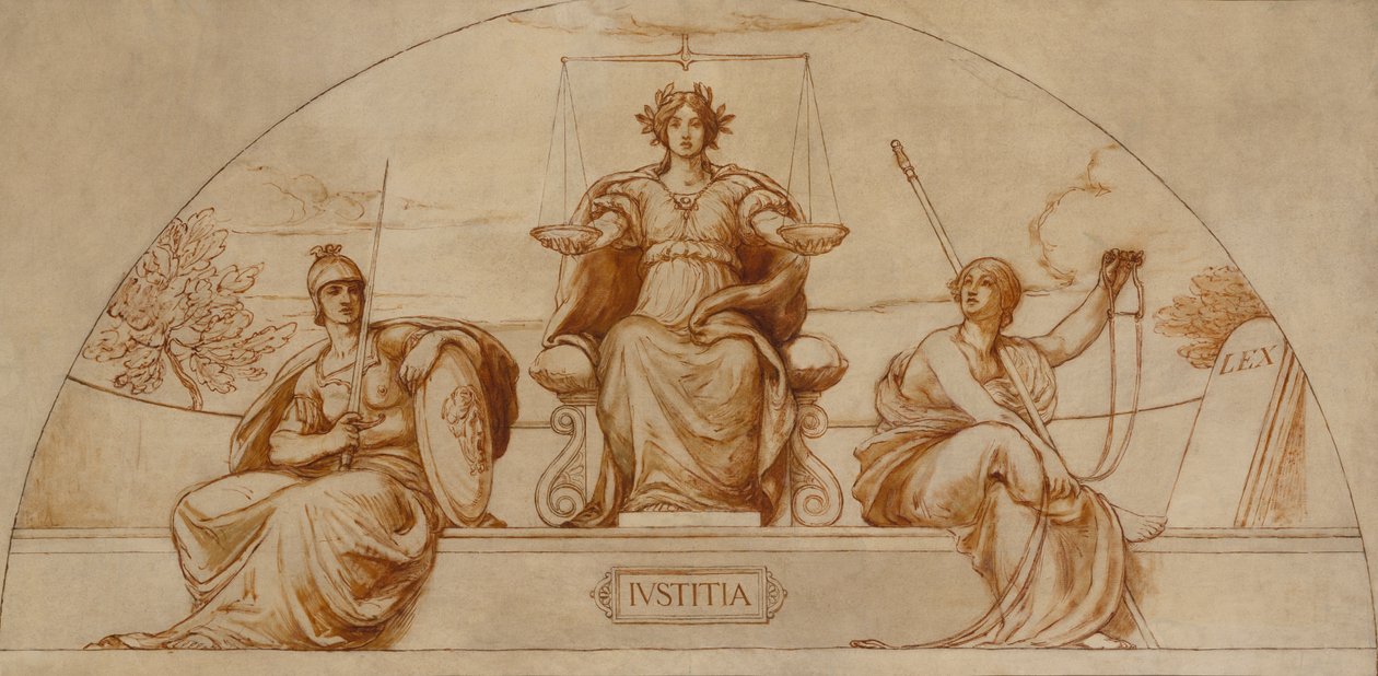 Cartoon for Mural of Minnesota State Capital, Institute of Justice, ca. 1904 by Kenyon Cox