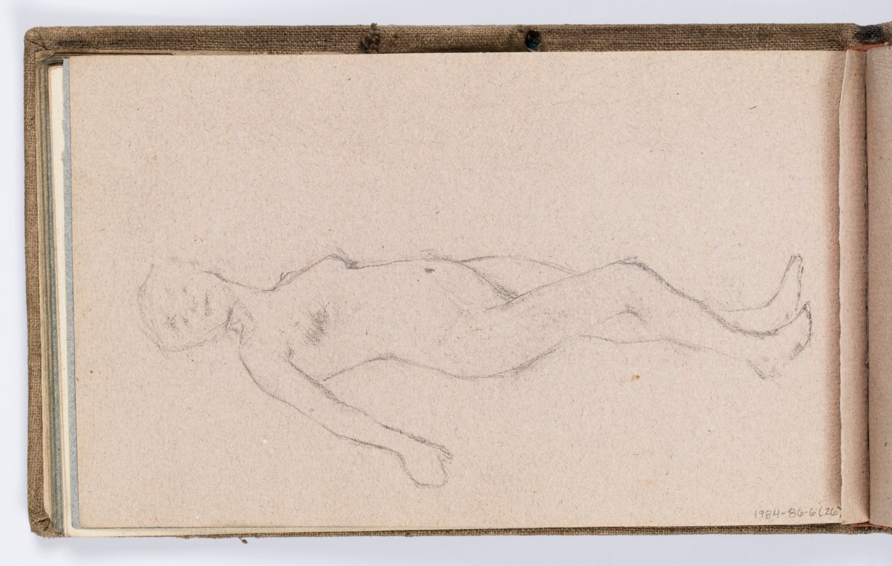 Sketchbook Page: Female Nude by Kenyon Cox