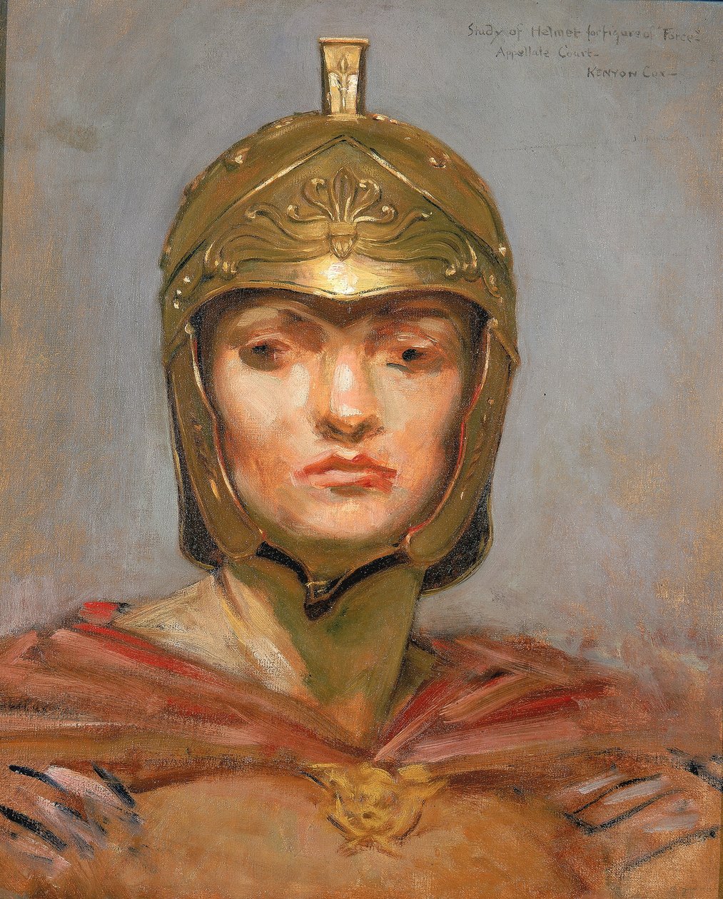 Study for Mural for Appellate Court Building, New York; Statute Law, Helmet for Figure of Force by Kenyon Cox