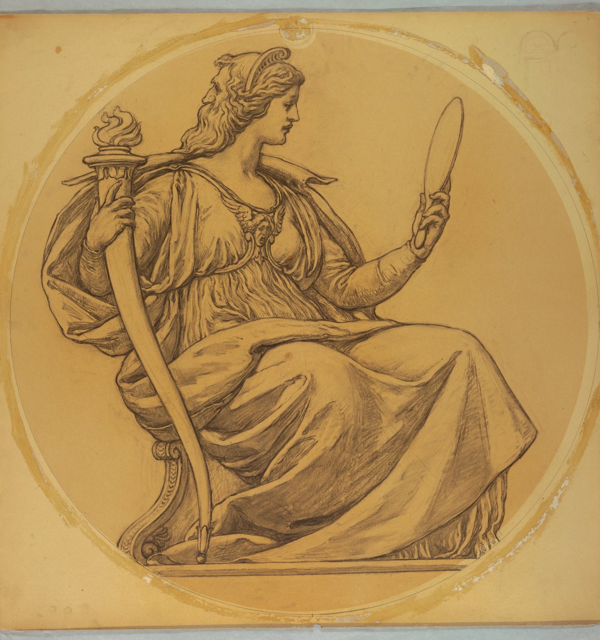 Study for "Prudence" (Lunette in Hudson County Courthouse, Jersey City, NJ) by Kenyon Cox