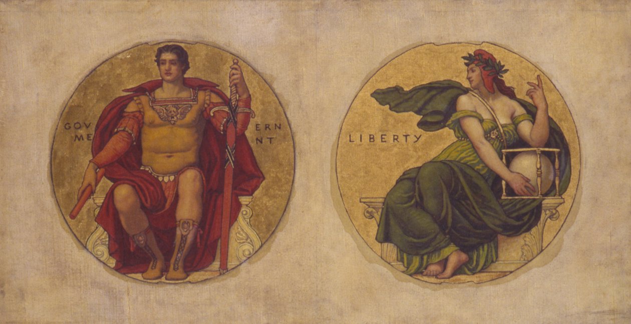 Study for Mosaic in the Wisconsin State Capital "Government and Liberty" by Kenyon Cox