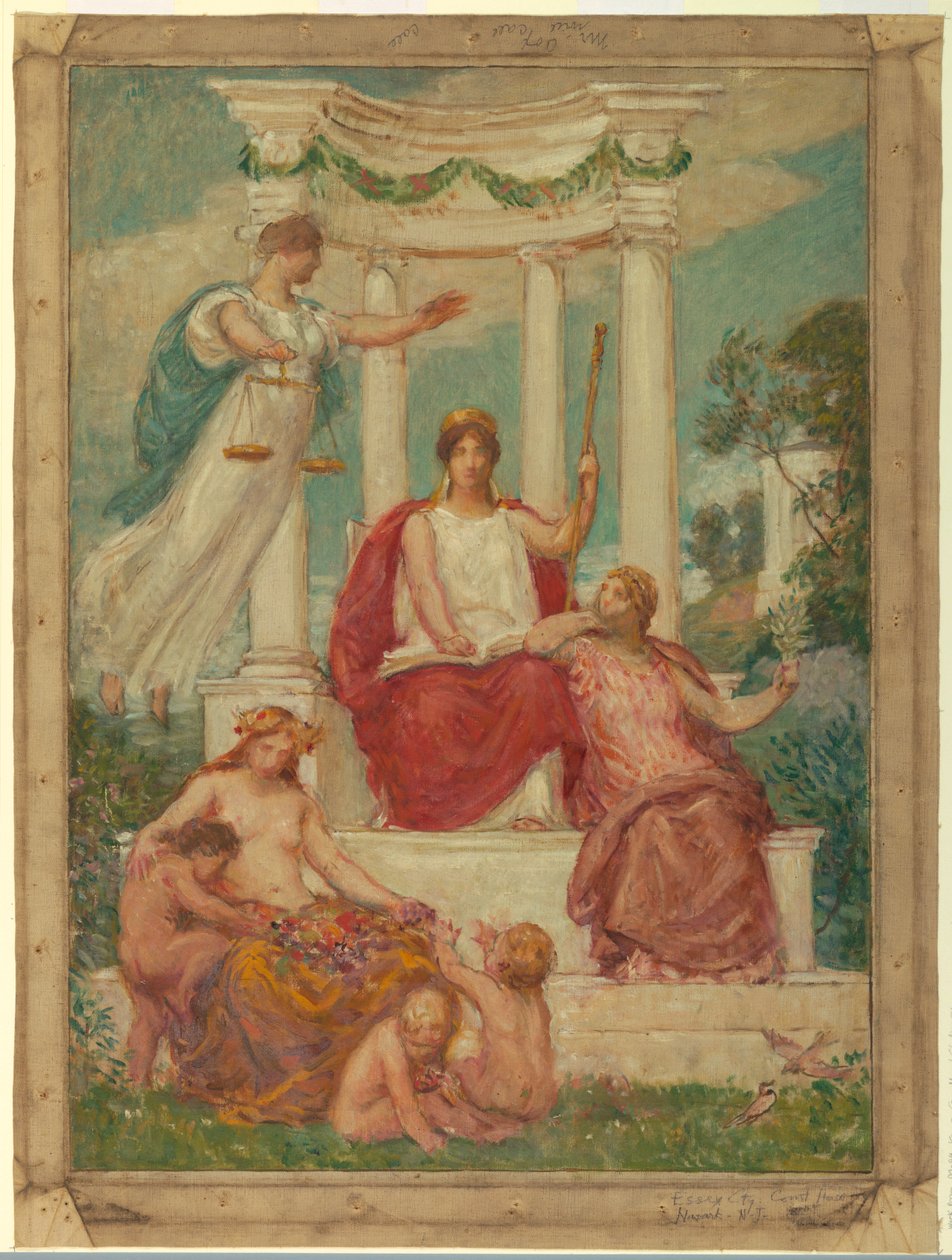 The Beneficence of the Law, Design for Mural at Essex County Court House, Newark, NJ by Kenyon Cox