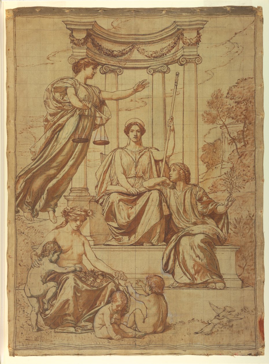 The Beneficence of the Law, Design for Mural at Essex County Court House, Newark, New Jersey by Kenyon Cox