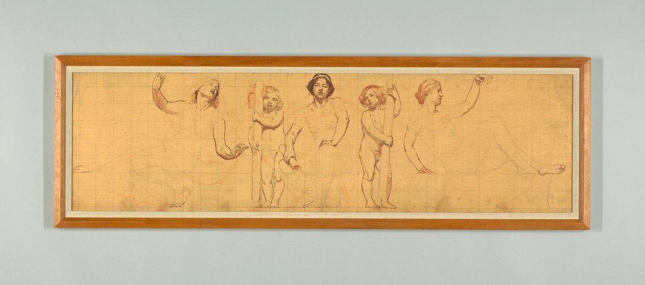 The Common Law, Study for Left Panel of "The Reign of Law," Frieze for Appellate Court, New York by Kenyon Cox