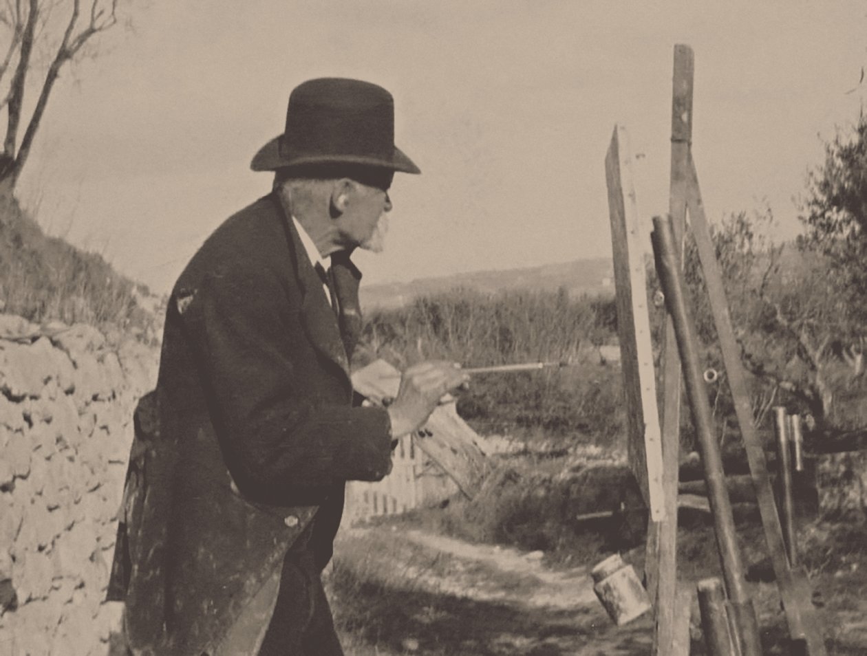 Paul Cézanne painting at Les Lauves, 1906 by Ker Xavier Roussel