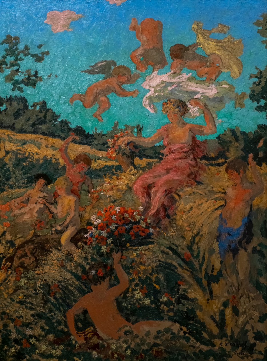 The Triumph of Bacchus (Pastoral Festival) Diptych by Ker Xavier Roussel