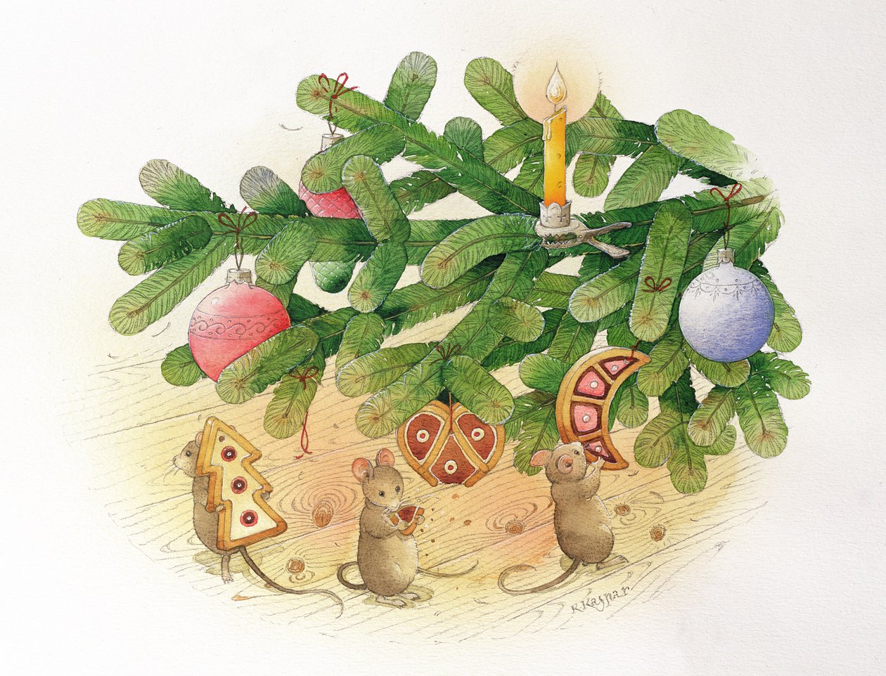Christmas Tree and Mice, 1999 by Kestutis Kasparavicius
